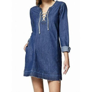 Sanctuary Medium Denim Long Sleeve Dress NWT 1L34